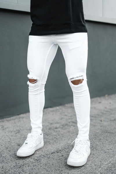 RIPPED  JEANS - WHITE